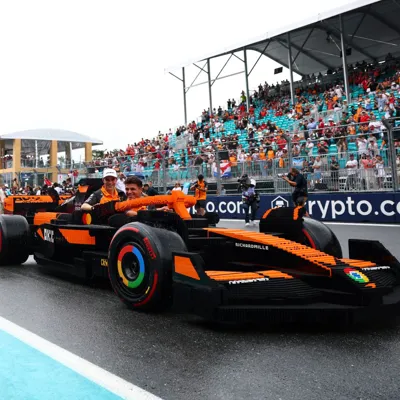 McLaren F1 LEGO Car with Lando Norris and Oscar Piastri