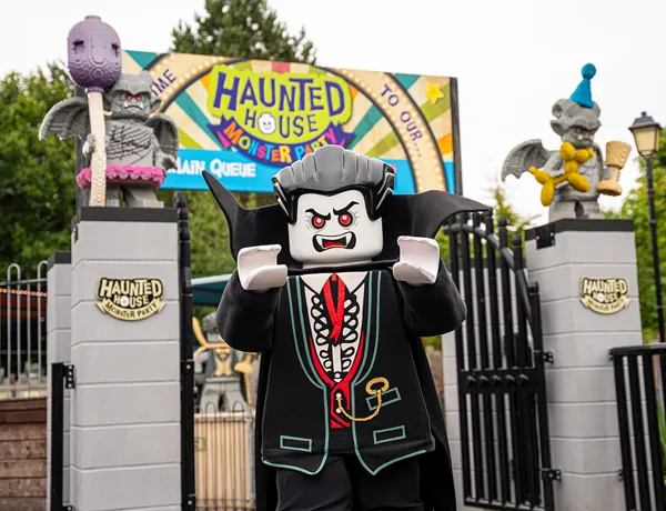Lord Vampyre Outside Haunted House Monster Party
