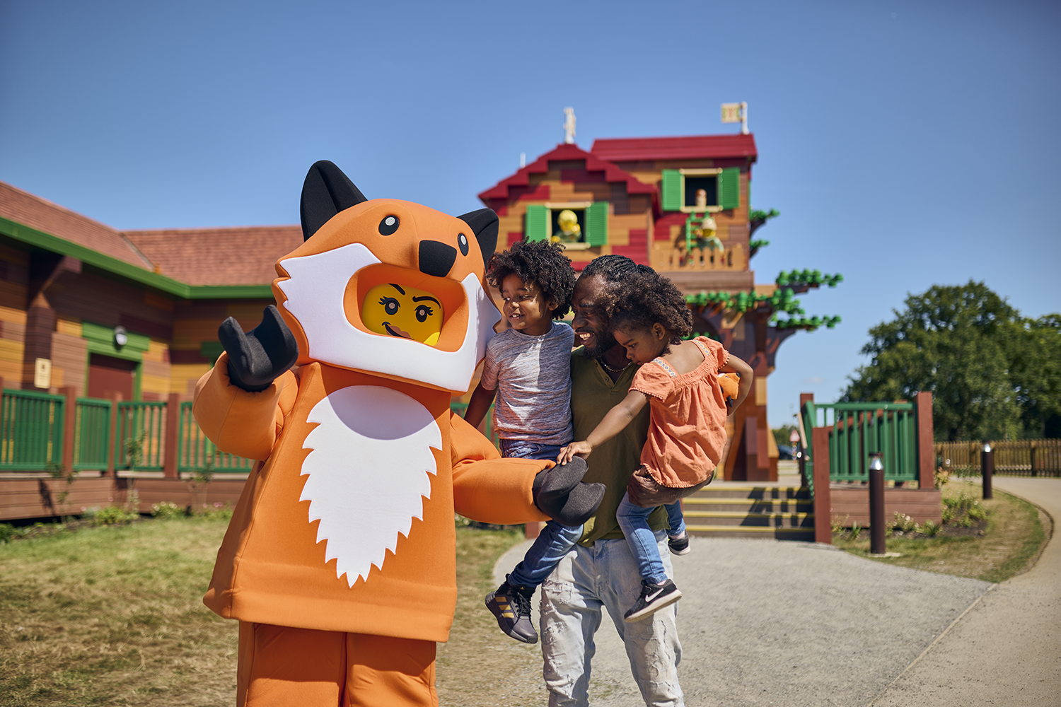 Family With Fox Suit Girl At The LEGOLAND Woodland Village