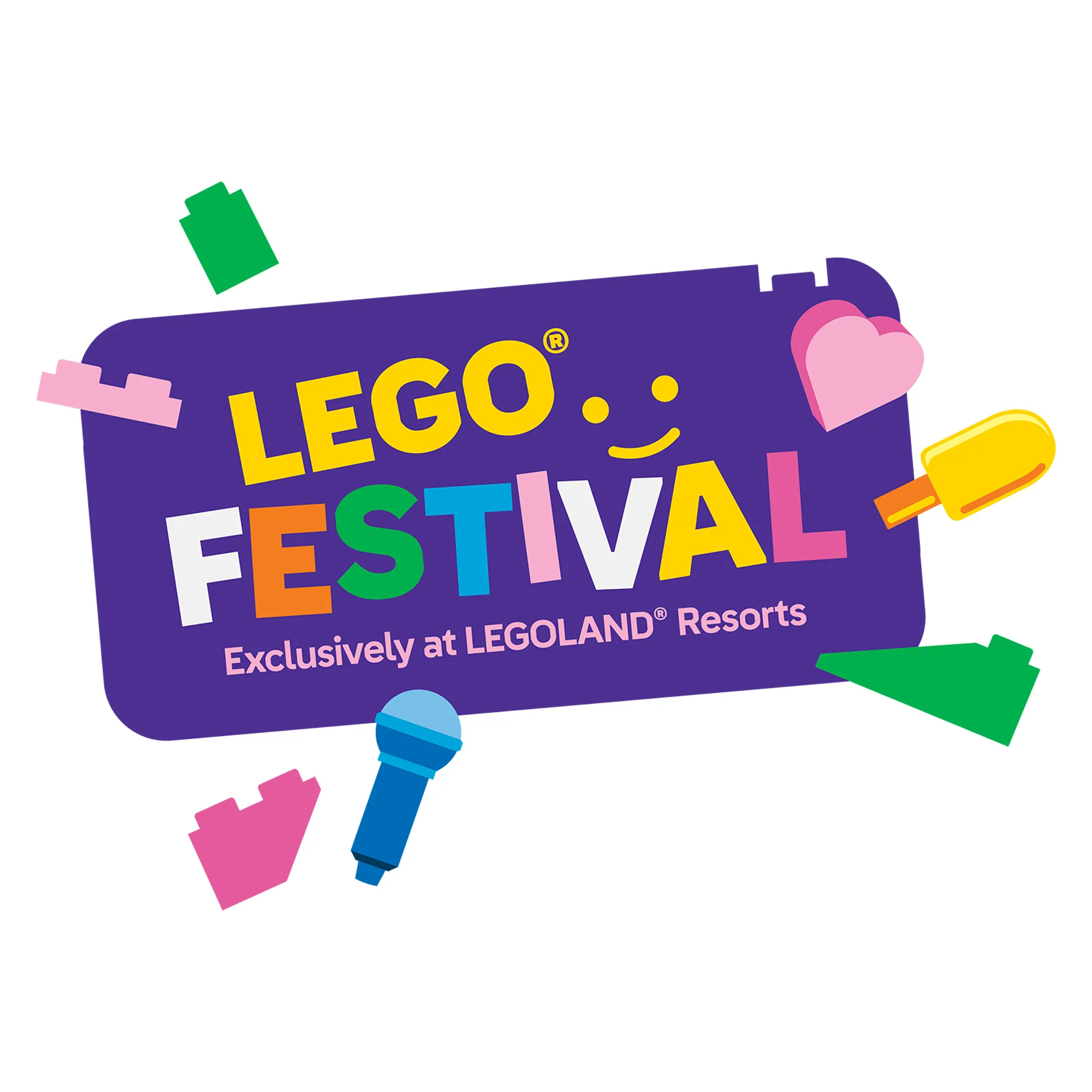 LEGO Festival logo: Exclusively at LEGOLAND Resorts