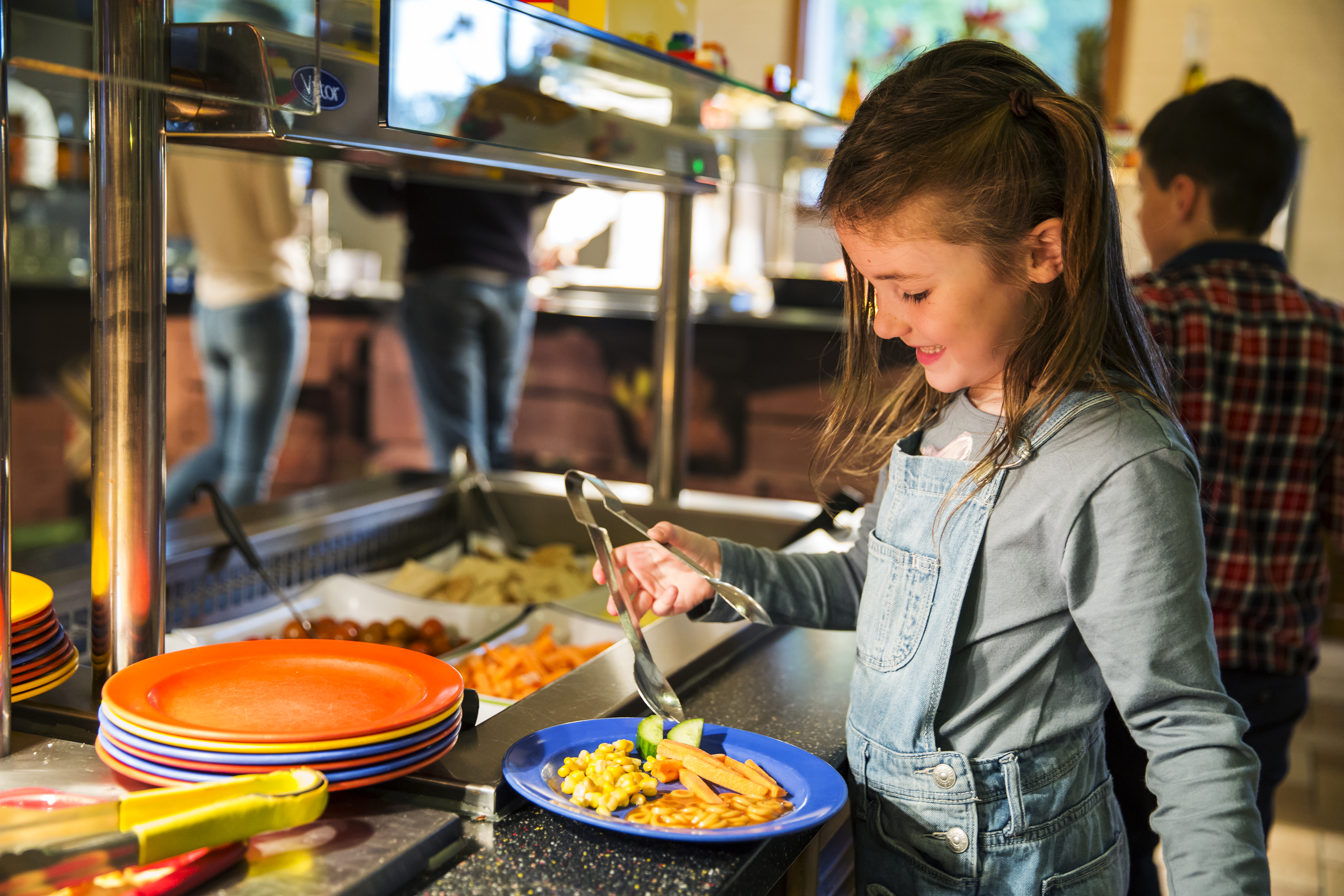 Child visiting buffet at Bricks Restaurant