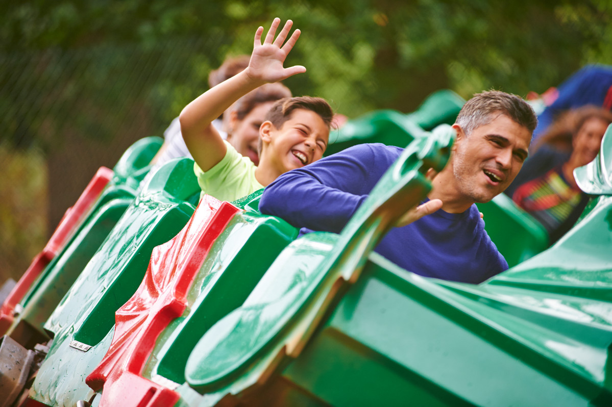 Boy and father on The Dragon at the LEGOLAND® Windsor Resort