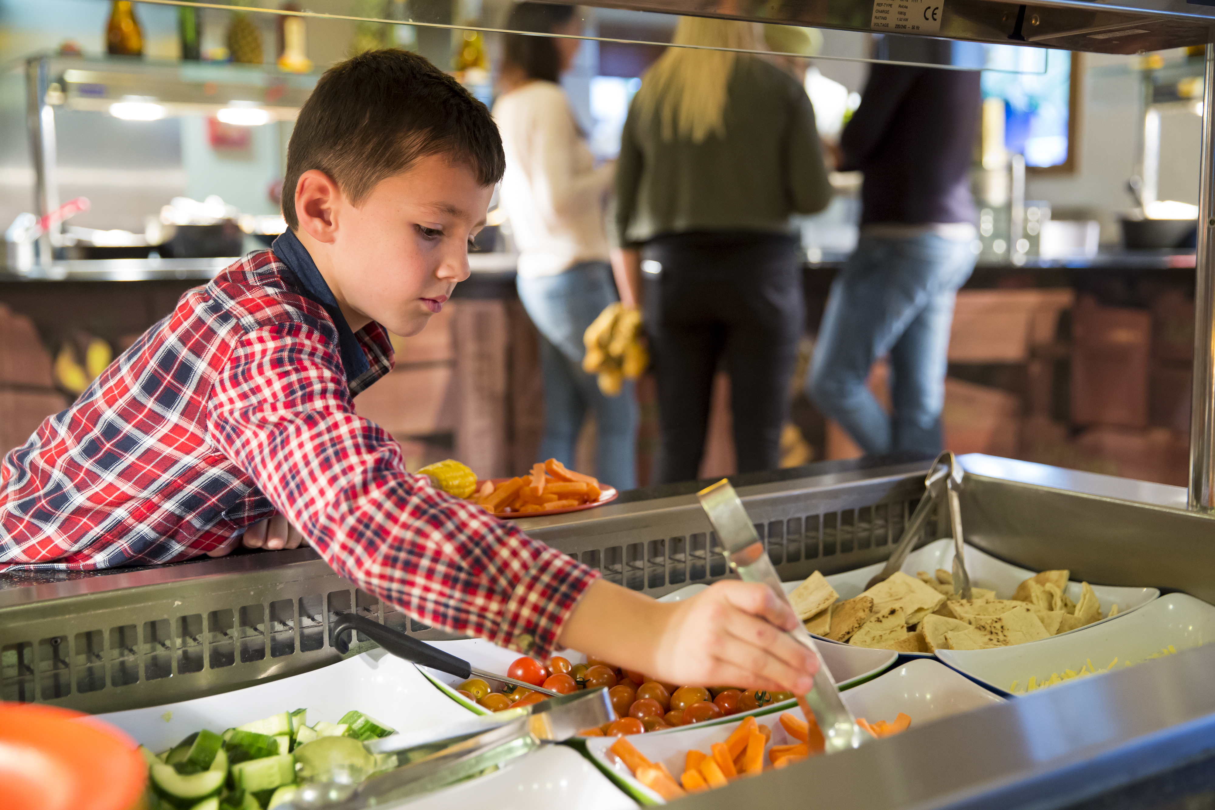 Child visiting buffet at Bricks Restaurant