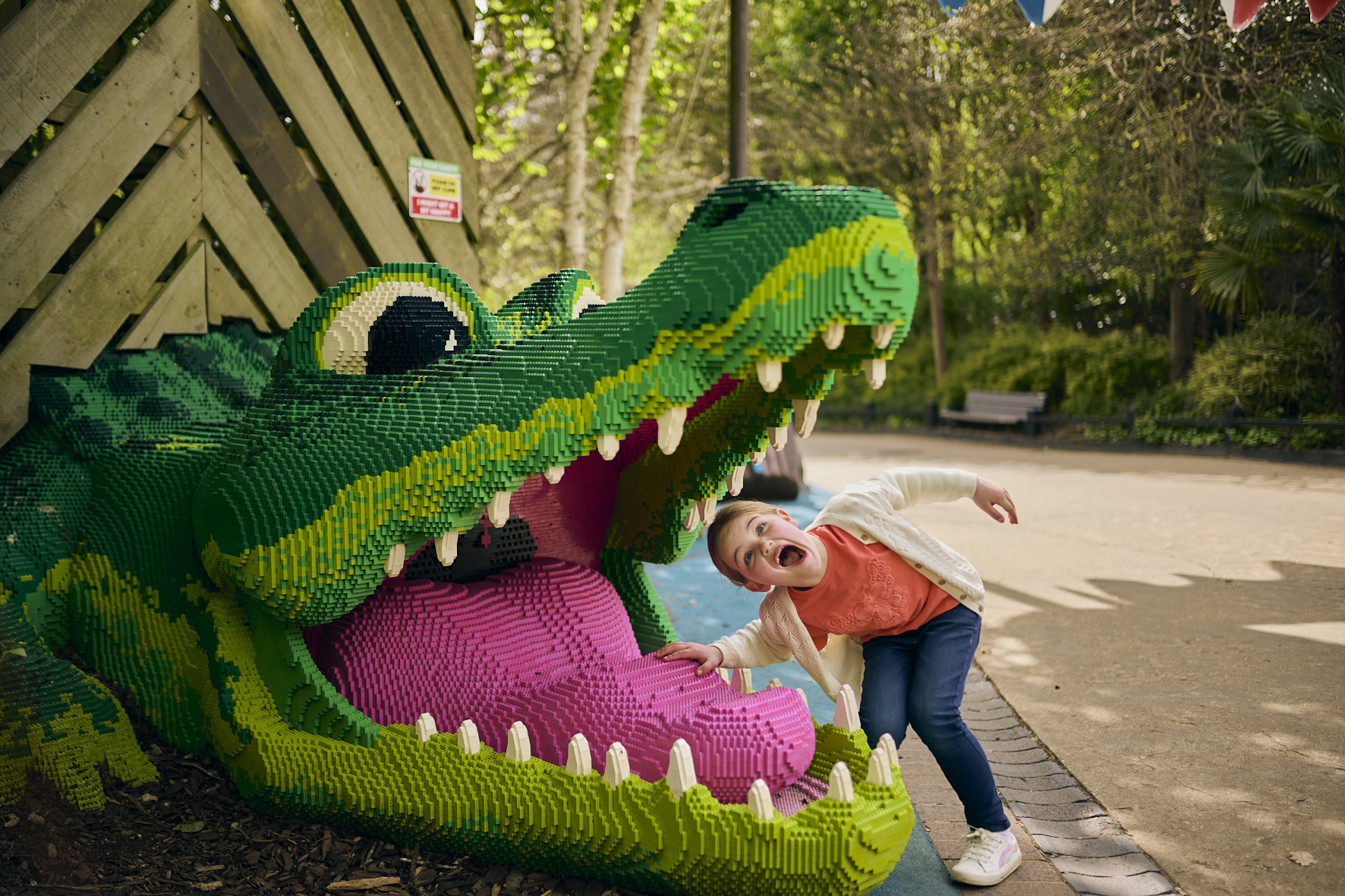 Girl with LEGO Crocodile at LEGOLAND Windsor Resort